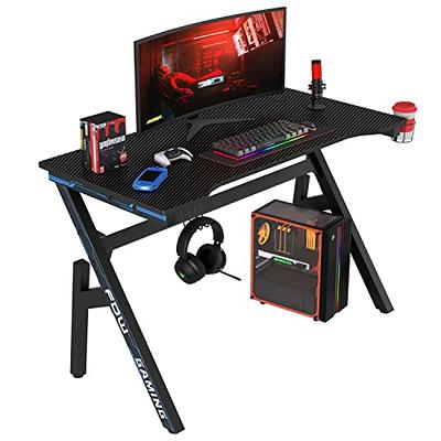 Gaming Desks  OCELOT Gaming Desk with Red/Blue Stickers & Mousepad