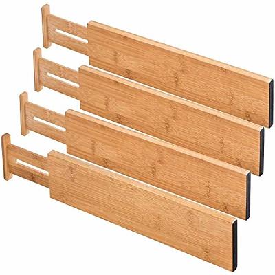 Guntsous 4 Pack Bamboo Drawer Divider - Expandable Drawer