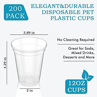 Turbo Bee 200Pack 12oz Clear Plastic Cups,Disposable PET Crystal Dringking  Cups,Disposable Plastic Party Cups for Ice Coffee, Smoothie, Slurpee, or  Any Cold Drinks - Yahoo Shopping