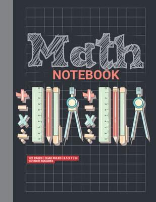 Math Notebook: 1/2 inch Square Graph Paper for Students and Kids, 100  Sheets (Large, 8.5 x 11) (Paperback)