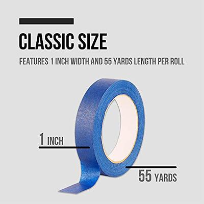 TCAIRG Blue Painters Tape 1 inch Wide Residue Free Wall Painting Blue  Masking Tape with Sharp Lines 1 inch x 60 Yards x 6 Rolls (360 Total Yards)