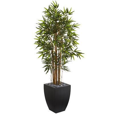 Nearly Natural Indoor 4 ft. Bamboo Artificial Tree in Coiled Rope Planter  5808 - The Home Depot