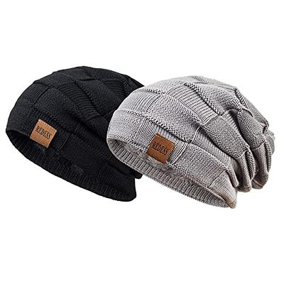 Zhehao 6 Pcs Winter Visor Beanie with Brim Men's Beanie Hat Warm