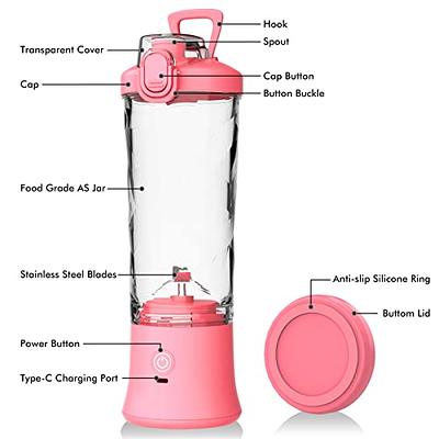 Portable Blender, Mini Personal Blender Bottle for shakes and  smoothies，with USB Rechargeable On The Go Mixer Electric Blender Cup for  Fruit Juice Protein (Pink) - Yahoo Shopping