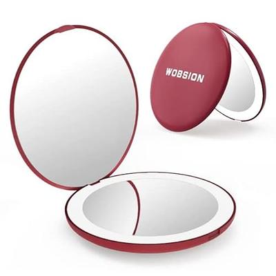 Double-Sided 10X Magnifying Mirror LED Lights Pocket Lighted