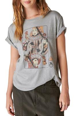 Lucky Brand Queen of Hearts Graphic T-Shirt in Silver at Nordstrom, Size X- Small - Yahoo Shopping