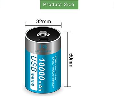 Deleepow Rechargeable AA Batteries USB 3400mWh AA Lithium Rechargeable  Batteries 1500 Cycle with USB C Cable 4-Pack
