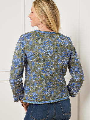 Talbots Long Sleeve 100% Cotton Paisley Print Button Up Shirt Blue