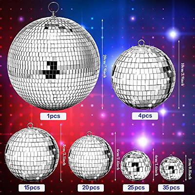 200 Pcs Disco Balls Ornament Mini Disco Balls Small Mirror Silver Hanging  Decorations Reflective Disco Ball for 70s Disco Themed Party Christmas Tree  Birthday Wedding (8, 6, 4, 3, 2, 1 Inch) - Yahoo Shopping