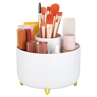 RAMFIYN white 360° Rotating Makeup Organizer, 5 Top Compartments Makeup  Brush Holder, Makeup Brush Cups for Vanity Decor, Lipstick Holder for  Bathroom Counter, Desk Storage - Yahoo Shopping