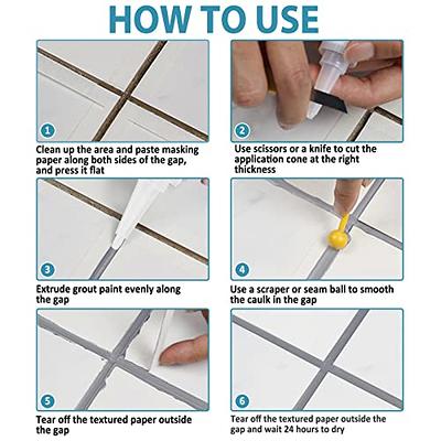 Mallbaola Tile Grout Repair Kit, 2 Pack Beige Grout Filler Tube