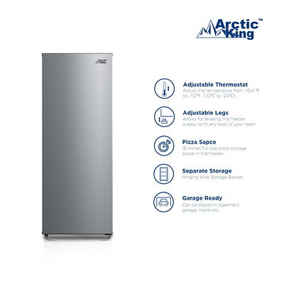 Arctic King 7.0 Cu ft Upright Freezer, Stainless Steel, ARU07M2AST