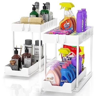 WAKISA 2 Pack Under Sink Organizer, 2 Tier Under Sink Organizers