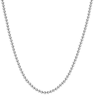 Savlano 925 Sterling Silver Italian Solid Bead Ball Dog Tag Chain Necklace  Comes With Gift Box for Women & Men - Made in Italy (18, 2.0mm) - Yahoo  Shopping