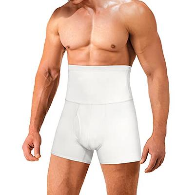 SLIMBELLE Men Tummy Control Shorts High Waist Slimming Body Shaper Girdle Abdomen  Compression Underwear Seamless Boxer Brief White M - Yahoo Shopping
