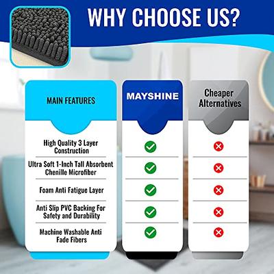 MAYSHINE Soft Plush Chenille Around Toilet - Cold Feet Protector Bathroom  Rug, Absorbent Microfiber Contour/U Shape Bath Mat, Machine Washable