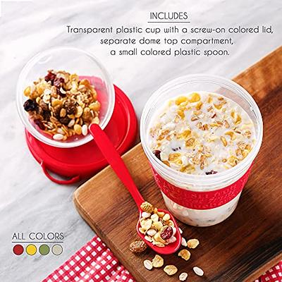 Oatmeal container portable cereal cup, Yogurt containers with lids with  spoon