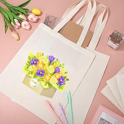 Canvas Tote Bags Plain Bulk for Crafts, Washable Grocery Cotton