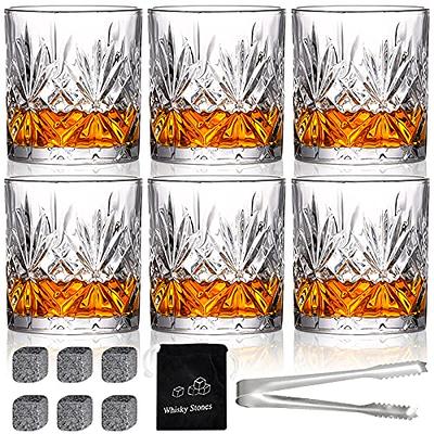 RorAem Whiskey Glasses - Crystal Whiskey Glasses Set of 6 Bourbon