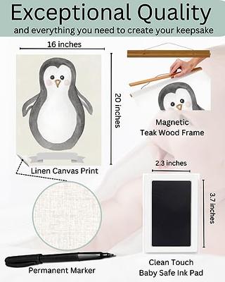 Penguin Baby Footprint Kit Canvas - Memorialize Baby Foot Prints