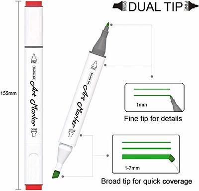 Caliart Alcohol Brush Markers, 51 Colors Dual Tip Artist Brush & Chisel Tip  Sketch Art Alcohol Markers for Kids Adult Halloween Books Painting