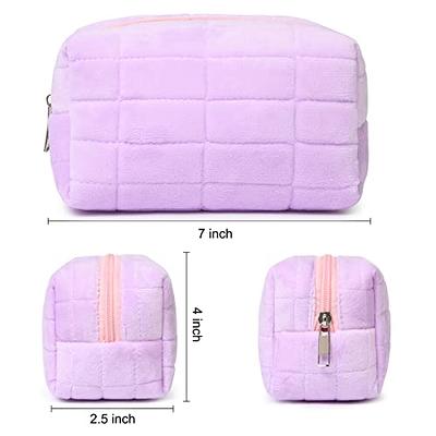  SOIDRAM 2 Pieces Makeup Bag Checkered Cosmetic Bag Purple Blue  Makeup Pouch Travel Toiletry Bag Organizer Cute Makeup Brushes Storage Bag  for Women : Beauty & Personal Care