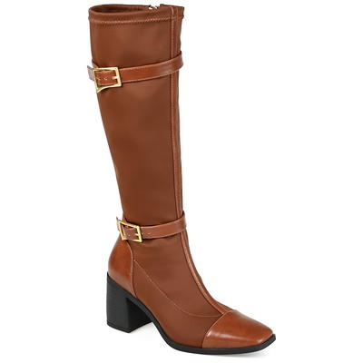 Journee Collection Womens Winny Tru Comfort Foam Extra Wide Calf Stacked  Heel Knee High Boots 