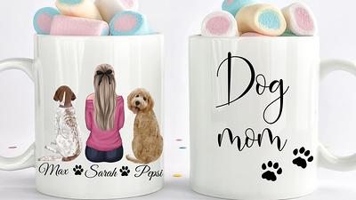 Custom Coffee Dog Mugs - Girl and Dogs - World's Best Dog Mom