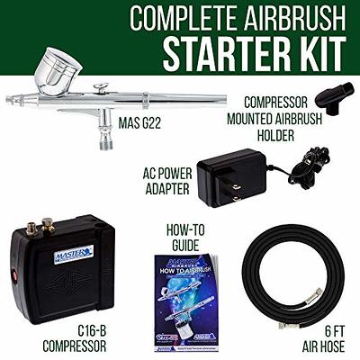 MASTER Elite Dual-Action Siphon Feed AIRBRUSH KIT SET w-3 TIPS Hobby Cake  Art 