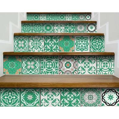 smart tiles Morocco Sefrou Green 11.43 in. x 9 in. Vinyl Peel and Stick Tile  (2.84 sq. ft./ 4-Pack) SM1231G-04-QG - The Home Depot