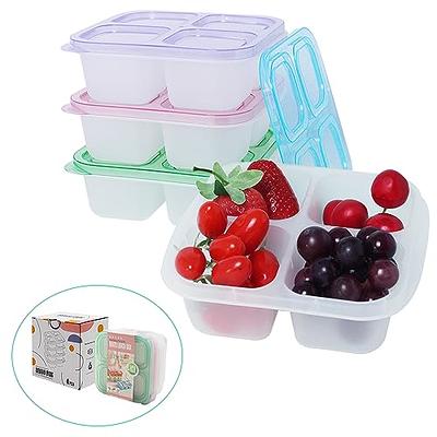  6 Pack Snack Containers, 4 Compartment Divided Snack Container  for Kids, Bento Snack Box for Adults, Reusable Meal Prep Lunch Containers  with Compartments, Small Bento Box for Work Travel: Home 