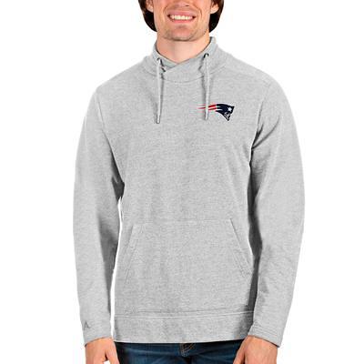 Men's Antigua Black New England Patriots Logo Victory Pullover Hoodie 