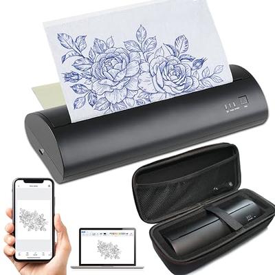 Cordless Tattoo Stencil Printer, Tattoo Thermal Copier Rechargeable  Portable Tattoo Transfer Machine Mini Tattoo Machine Compatible with iOS  with