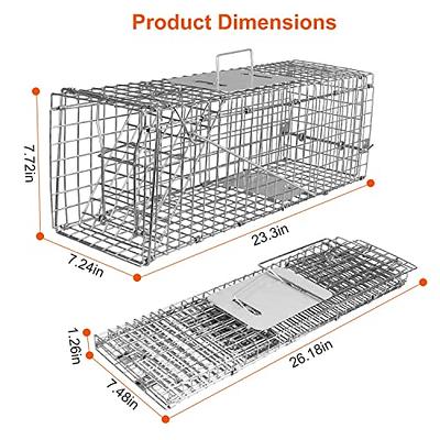 Moclever Humane Rat Trap Cage Dual Door Live Rat Traps Humane Live Rodent  Dense Mesh Trap Cage Zinc Electroplating Mice Mouse Control Bait Catch with