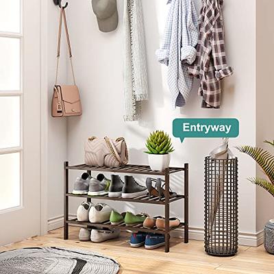 viewcare Shoe Rack, 4-Tier Long Shoe Rack for Entryway, Bamboo