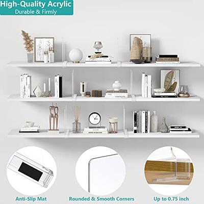 Yieach 4PCS Shelf Dividers,Clear Closets Shelf and Closet Separator for  Organization in Bedroom,Kitchen Cabinets Shelf Storage and Office Shelves