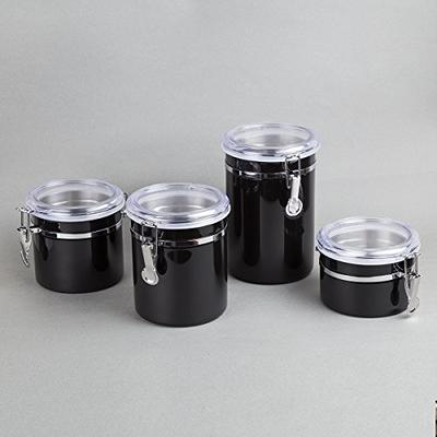 Clear/Stainless Steel Canisters (4-Piece Set)