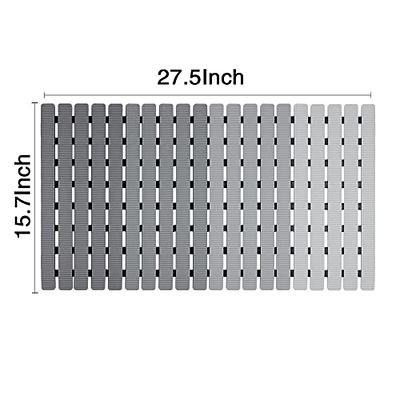 Silicone Bathtub & Shower Mat, Kinbear 16X40 Inch Non Slip Tub Mats with  Strong Suction Cups Drain Holes Extra Large Soft Bath Mat for Bathroom  Accessories Machine Washable - Grey 