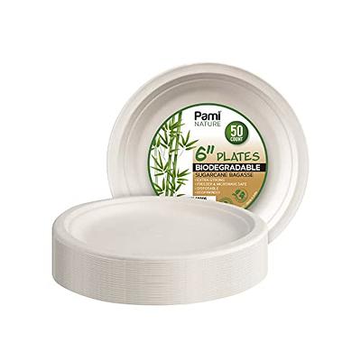 100 Pack] 32 oz Round Disposable Compostable Paper Bowls with Lids  Heavy-Duty, Eco-Friendly Natural Bagasse Unbleached, Heat Resistant, 100%  Biodegradable Salad Bowls Alternative to Plastic 