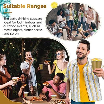 Disposable Party Plastic Cups [100 Pack - 18 Oz.] Red Drinking Cups