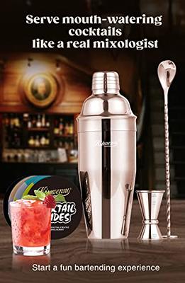 24oz Cocktail Shaker Bar Set - Professional Margarita Mixer Drink Shaker and Measuring Jigger & Mixing Spoon Set - Professional Stainless Steel Bar