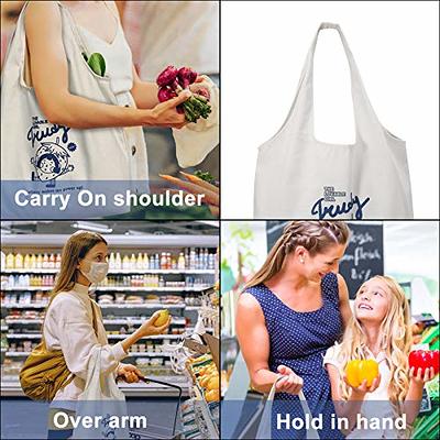 Mahrokh Canvas Tote Bag for Women with Inner Pocket Aesthetic Cute Shopping  Tote Bags Reusable Grocery Bags