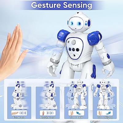 Sikaye RC Robot for Kids Intelligent Programmable Robot with Infrared  Controller Toys, Dancing, Singing, Led Eyes, Gesture Sensing Robot Kit, Blue