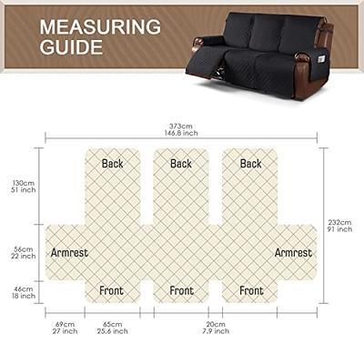 Waterproof Recliner Sofa Cover, Non-Slip Reclining Couch Covers For 1, 2 &  3 Seater, Recliner Couch Cover Furniture Protector With Elastic Straps For  Pets, Kids