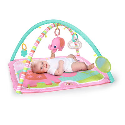 Bright Starts Unicorn Crew Baby Activity Gym & Tummy Time Play Mat with  Taggies, Newborn+ (Pink)