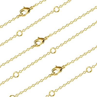 Gold Necklace Chains Finished Chain Necklaces Gold Plated Stainless Steel Chains  Wholesale Chains BULK Chains 24 Inch Chains 12pcs 