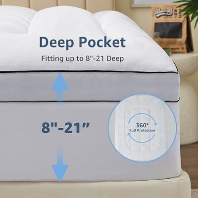 TopTopper Mattress Topper Queen Size, Cooling Mattress Pad Cover for Hot  Sleepers, Extra Thick 5D Snow Down Alternative Overfilled Plush Pillow Top