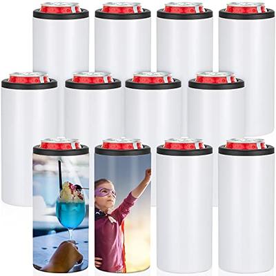 Yuxung 12 Pack Sublimation Skinny Can Cooler 12 Oz White Christmas Can  Holder Blanks Insulated Stainless Steel Can Cooler Sublimation Drink  Tumbler Holder with Brush and Coaster for Beer Drink Gifts - Yahoo Shopping