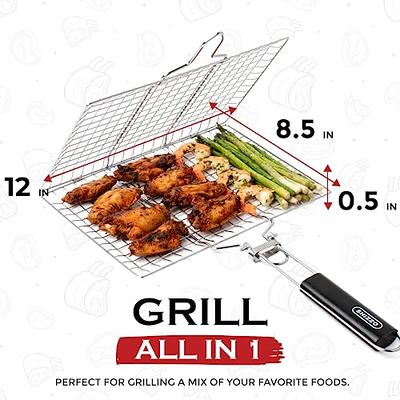 SHIZZO Shallow Grill Basket Set, Grilling Accessories Barbecue BBQ