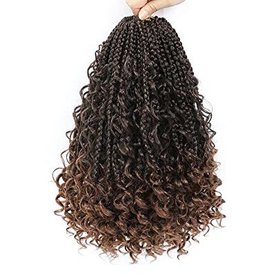 Ombre Black Blonde Crochet Box French Braids With Extensions With Curly Ends  3X Synthetic Braiding Hair Extensions 22 Strands/Pack From Eco_hair, $7.69